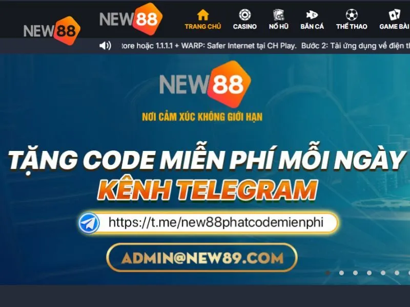 Code New88 là những mã giảm giá tặng thưởng mà nhà cái phát hành
