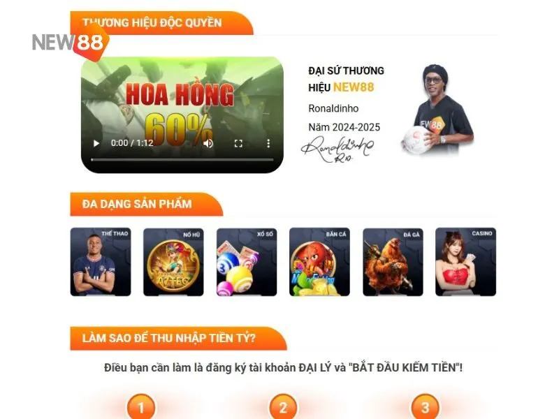 Đăng ký làm đại lý New88 ngay hôm nay