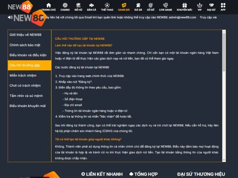 Một người chơi chỉ được lập một tài khoản duy nhất tại nhà cái